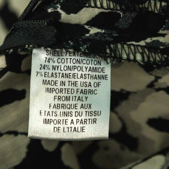 Milly Size 6 Black Leopard Print Zip Slim Tapered Leg Ankle Length Cotton Pants - Picture 4 of 6